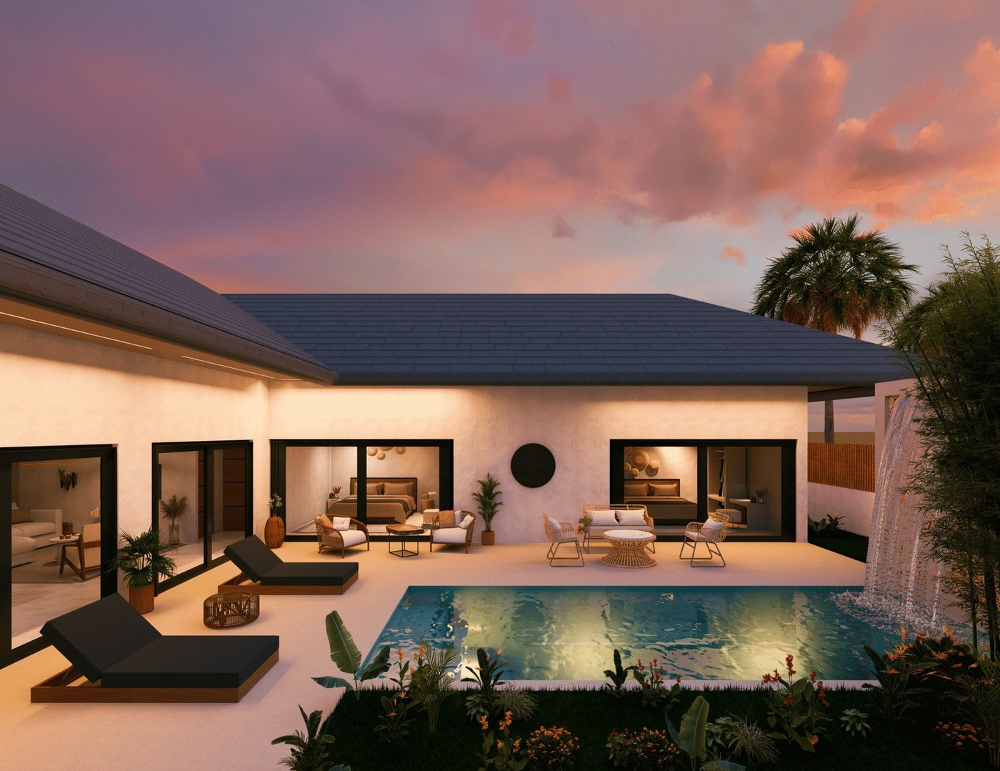 Siam Harmony Residence — villa at sunset