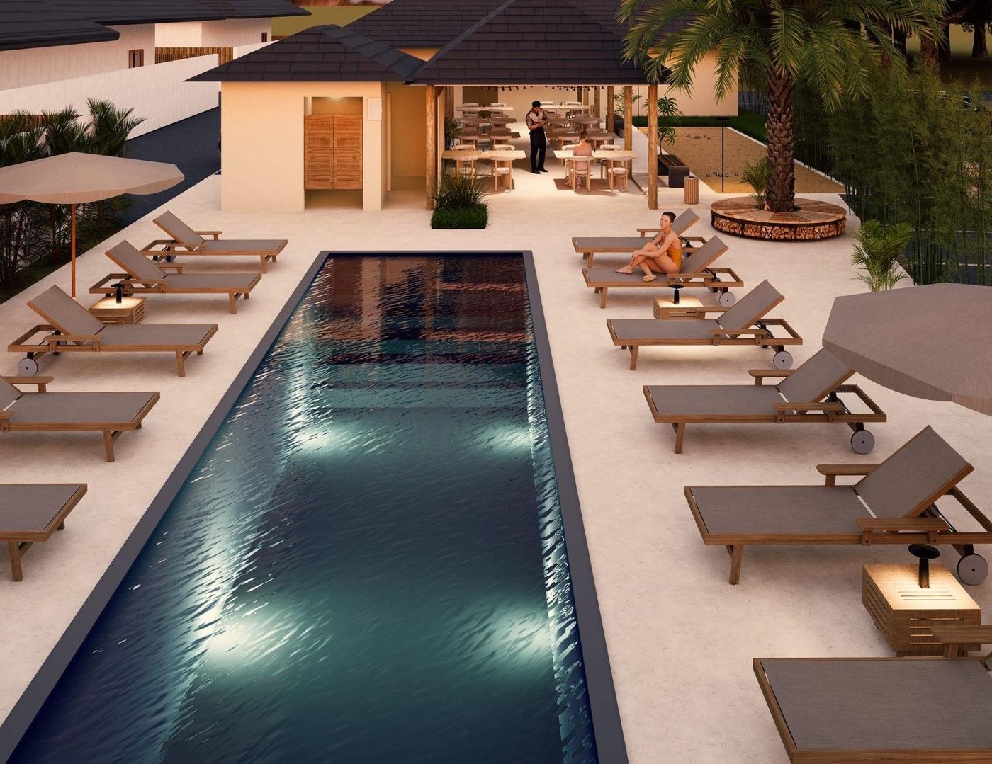 Siam Harmony Residence — community pool at night